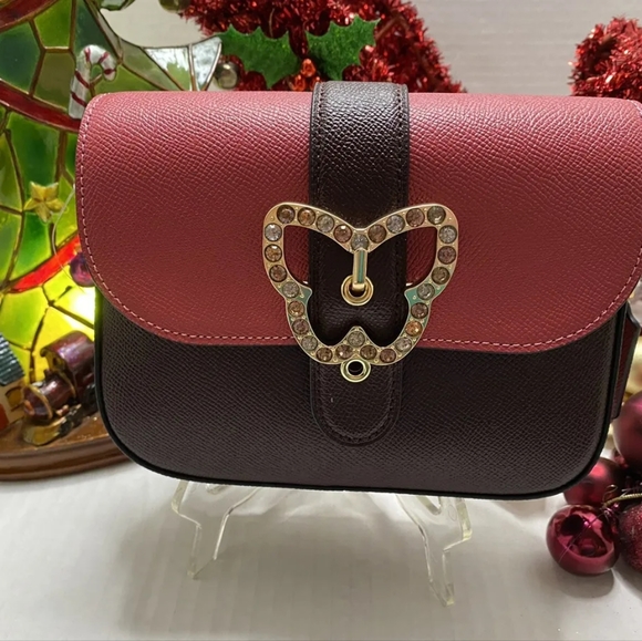 ๐บCOACH Gemma Crossbody in Colorblock Strawberry/Cranberry New Bag - Picture 9 of 16
